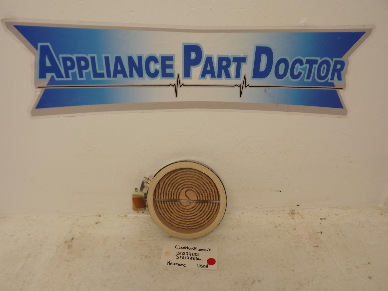 Kenmore Range 318198851 318198836 Cooktop Element Used Kenmore Range 318198851 318198836 Cooktop Element Used